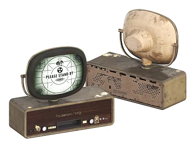Vintage Ferguson Television With Please Stand By Screen And Retro Design 3d model