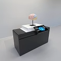 Commercial Equipment With Black Cabinet White Pedestal Brain Model And Touchscreen