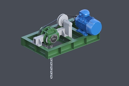 Chain hoist bearing gantry crane 3d model