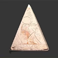 Cartoon Scene of Ancient Egyptian Pyramid With Carved Figure on Black Background