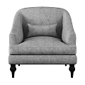 Gray Fabric Single Sofa with Yellow Blanket Decorative Pillow and Black Legs