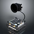 Electronic Module With Integrated Camera Lens And Data Interface Cable Components 3d model