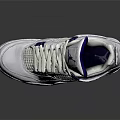 White And Blue Stylish Sneakers With Logo Accents And Air Cushion Midsole Design