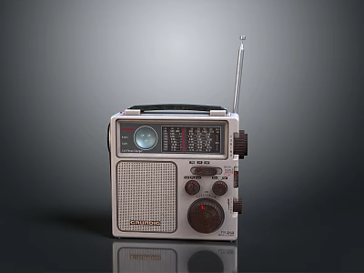 Vintage Retro Radio With FM Dial Antenna Classic Portable Audio Speaker 3d model