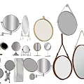 Various Shaped Mirrors with Hanging and Stand Designs for Home Decor 3d model