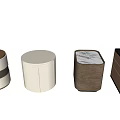 Modern Bedside Tables With Round Square Shapes Leather Marble And Fabric Materials