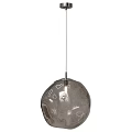 Modern Gray Glass Spherical Chandelier With Hanging Metal Wire Minimalist Design