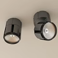 Contemporary Black Recessed Downlights and Spotlights with Adjustable Angles for Ceiling Installation 3d model