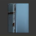 Vintage And New Blue Electronic Refrigerators Showing Worn And Modern Finishes