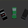 Toy Cars Collection Featuring Black Police Car Green Sedan And Black Van