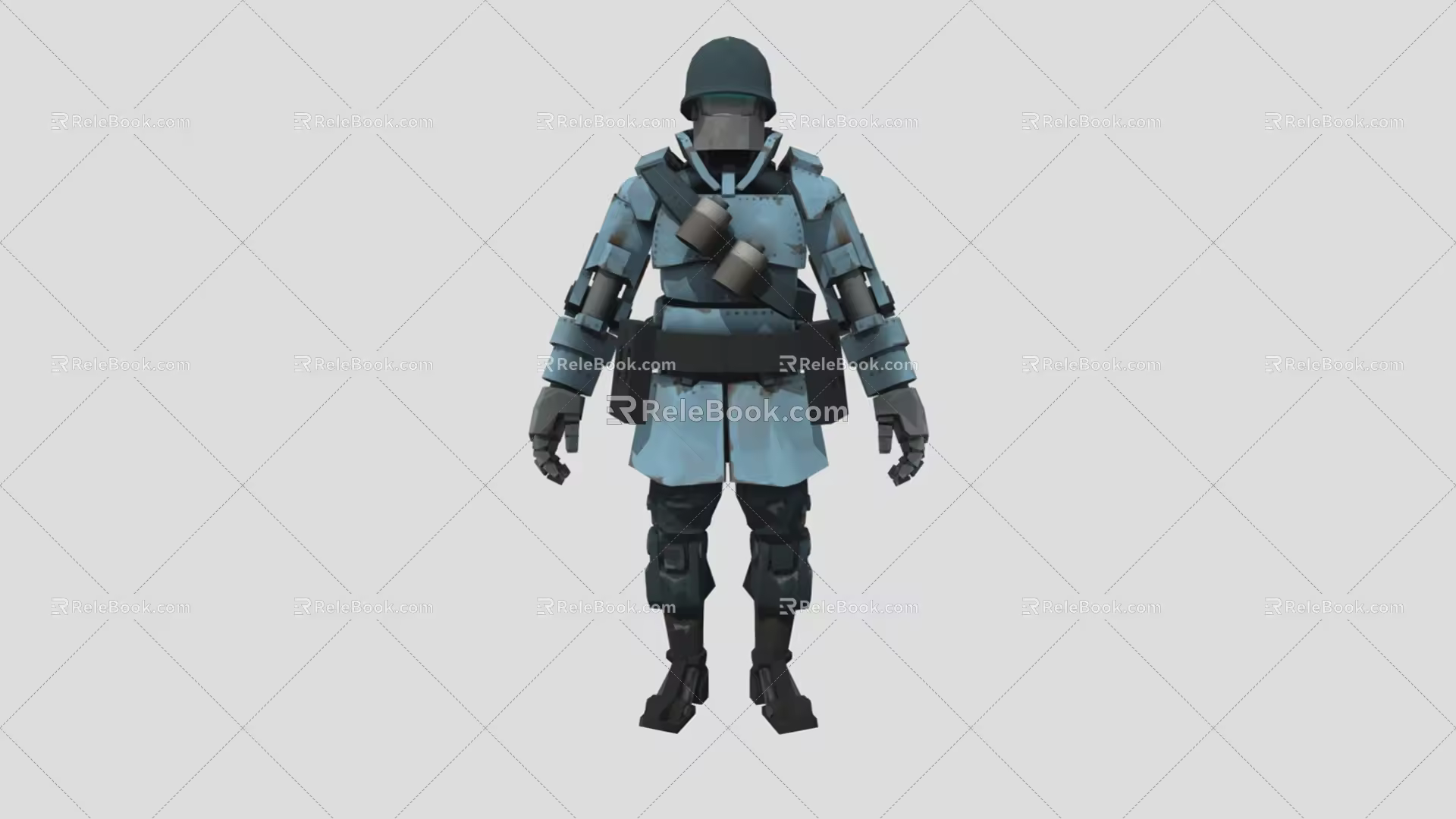 Machine Soldier Machine Warrior Game Character Cartoon Soldier Hand-painted Soldier Armored Soldier Armored Warrior Game Soldier Low Face Number Low Model Simple Model Cartoon 3d model