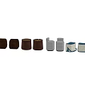 Various Colored Stools in Different Materials for Home Seating and Decor