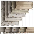 Various Neutral Toned Curtains With Decorative Pom Poms For Modern Home Decor