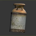 Vintage Rusty Milk Can With Peeling Paint And Two Handles Classic Design