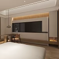 Modern Hotel Guest Room Interior With King Bed Wooden Floor Sofa And Window Blinds