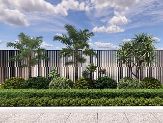 Modern shrub plant combination shrub flowers and plants flower border green belt landscape coconut tree Pandanus roe tree green plant 3d model