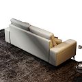 Modern Double Sofa Leather Sofa Italian Minimalist Sofa Sofa 3d model