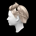 Game and Movie Character 3D Model With Blonde Short Hair And White Head