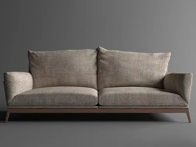Modern Minimalist Two Seater Sofa With Fabric Upholstery And Wooden Legs 3d model