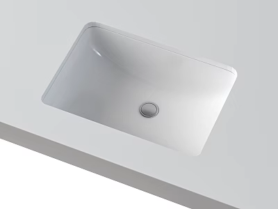 White Modern Ceramic Bathroom Washbasin With Sleek Design And Single Tap Hole 3d model