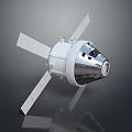 Spacecraft Module Design With Solar Panels White Body And Reflective Surface 3d model