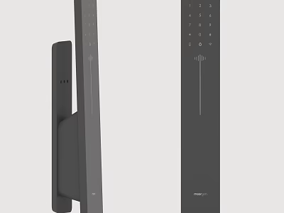 Smart Black Door Handle With Numeric Keypad Fingerprint Sensor And Modern Design 3d model
