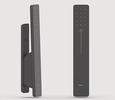 Smart Black Door Handle With Numeric Keypad Fingerprint Sensor And Modern Design 3d model