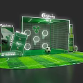 Carlsberg Themed Interactive Zone With Football Goal Soccer Ball Green Grass And Beer Bottle