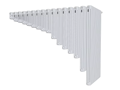 Modern Silver Radiator Design With Multiple Fins For Efficient Home Heating 3d model