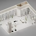 Modern Clothing Store Interior With Glass Doors Mannequins Green Plants And Recessed Lighting