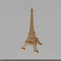 Wooden Eiffel Tower Decorative Furniture Model With Reflective Surface And Dark Background