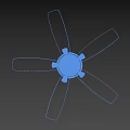Vintage Style Ceiling Fan With Black Blades And Transparent Glass Light Fixture