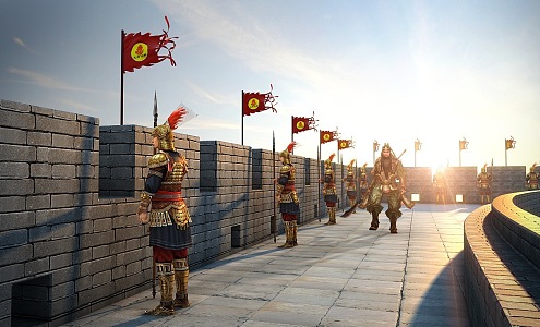 Guan Gong Patrol City Wall high quality Guan Gong Belt Action 3d model