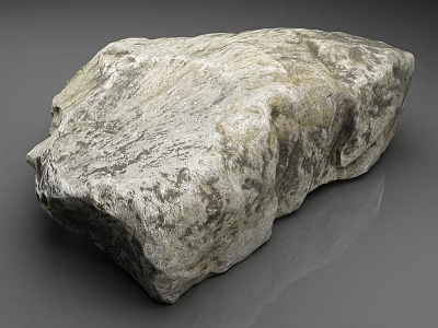 Natural Stone with Rough Textured Surface and Gray Tone Isolated on Plain Background 3D Rendering 3d model