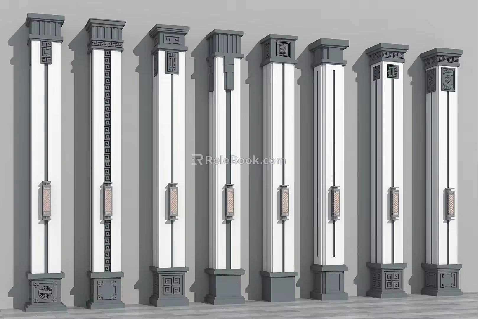 Chinese New Chinese Column Roman Column 3d model