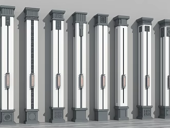 Chinese New Chinese Column Roman Column 3d model