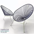 Stylish Acapulco Chair With Woven Design And Metal Frame For Indoor Outdoor Use