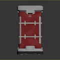 Red Commercial Equipment With Silver Top Sturdy Structure And Warning Sign For Industrial Use