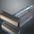 Manual Metal Razor With Textured Handle And Sharp Blade For Daily Shaving