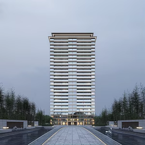 Modern Residential Building High-rise Residential Building 3d model
