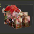 Modern Multicolored Pixelated Commercial Equipment With Stacked Block Structure And Vibrant Tones