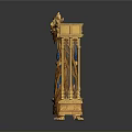 Vintage Style Decorative Household Ornaments With Carved Eagle Motifs Gold Accents And Marble Bases