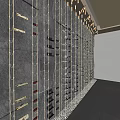 Elegant Wine Cellar With Stone Wall And Hanging Wine Bottles Illuminated By Warm Lighting