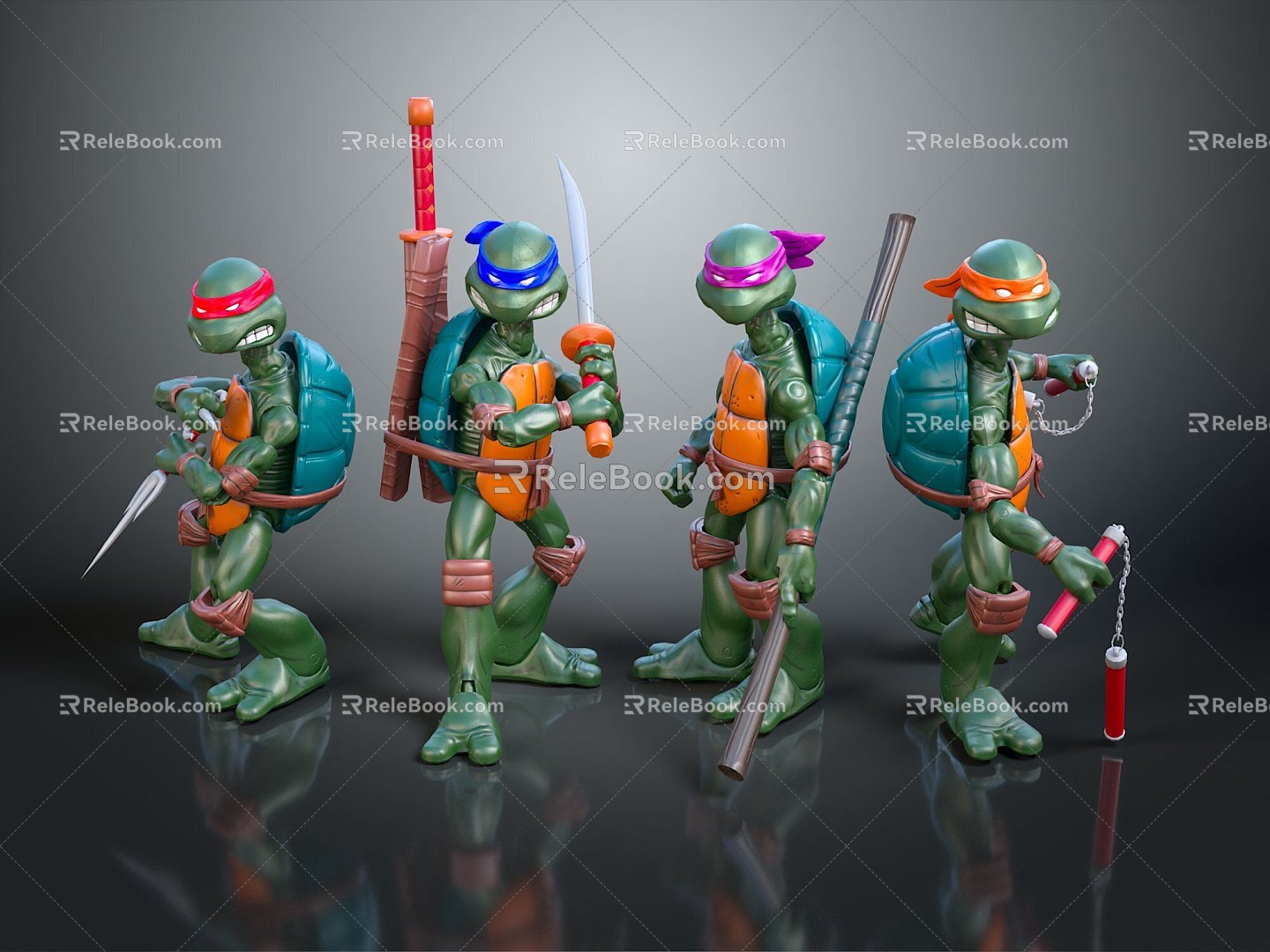 Modern game character Ninja Turtles Teenage Mutant Turtles Ninja Cartoon Ninja Turtles 3d model