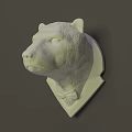 White Bear Head Sculpture as Animal Wall Decor with Bow Tie Accent 3d model