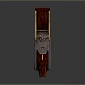 Vintage Wooden Hand Plane With Metal Blades And Polished Brown Handle