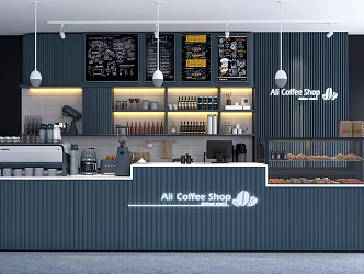 Coffee Bar Cafe Fast Food Outlets 3d model