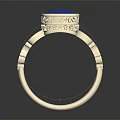 Elegant Gold Ring With Blue Sapphire Center Stone And Diamond Accents
