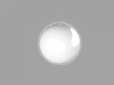 White Sports Equipment Ball With Mesh Lines On Gray Background 3d model