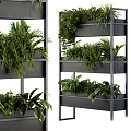 Decorative Multi layered Garden Planter With Lush Green Plants And Hanging Foliage